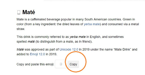 emojipedia mate como usar el emoji del mate